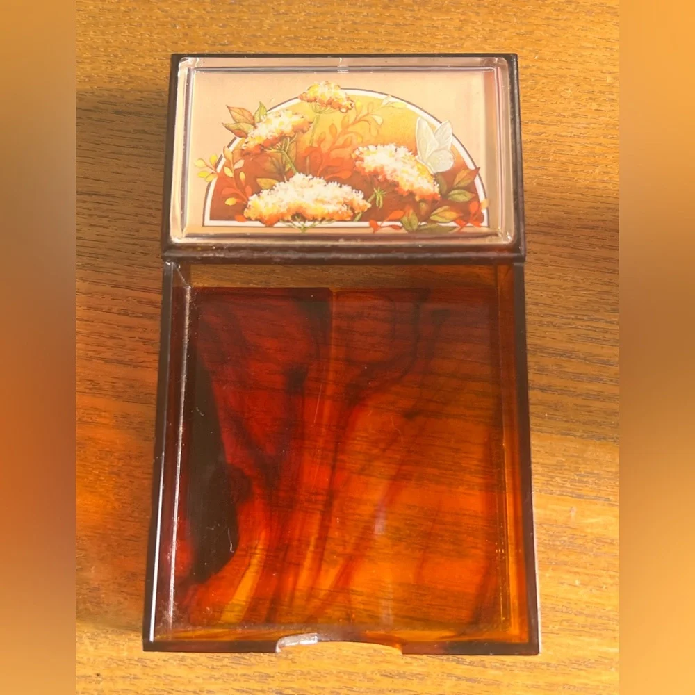 Amber Stained Plastic Springbok Hallmark Pencil and Sticky notes holder